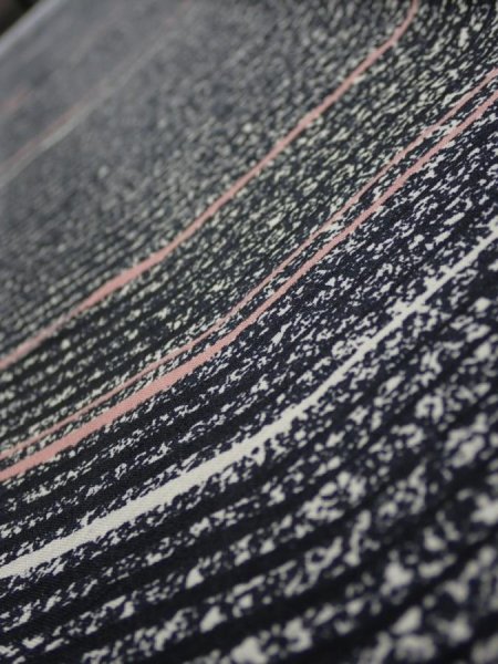 Photo4: 2V07z40  Japanese Kimono Silk  FABRIC  Black 55.9x7.3 (4)