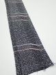 Photo2: 2V08z40  Japanese Kimono Silk  FABRIC  Black 55.1x7.3 (2)
