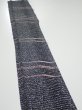Photo3: 2V08z40  Japanese Kimono Silk  FABRIC  Black 55.1x7.3 (3)