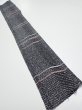 Photo5: 2V08z40  Japanese Kimono Silk  FABRIC  Black 55.1x7.3 (5)