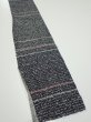 Photo2: 2V09z50  Japanese Kimono Silk  FABRIC  Black 79.1x7.3 (2)