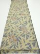 Photo5: 2R02z40  Japanese Kimono Silk TSUMUGI FABRIC Butterfly Navy-Gray 43.3x14.8 (5)