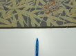 Photo6: 2R03z60  Japanese Kimono Silk TSUMUGI FABRIC Butterfly Navy-Gray 59.4x14.6 (6)