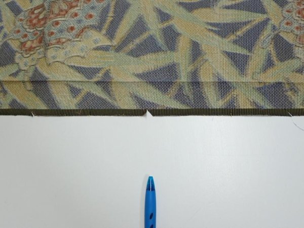 Photo6: 2R07z30  Japanese Kimono Silk TSUMUGI FABRIC Butterfly Navy-Gray 53.5x7.5 (6)
