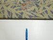 Photo6: 2R09z40  Japanese Kimono Silk TSUMUGI FABRIC Butterfly Navy-Gray 75.6x7.3 (6)