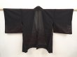 Photo1: 6915T01z270 Vintage Japanese Kimono Silk See through HAORI Stream Black (1)