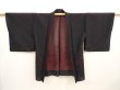 Photo5: 6915T01z270 Vintage Japanese Kimono Silk See through HAORI Stream Black (5)