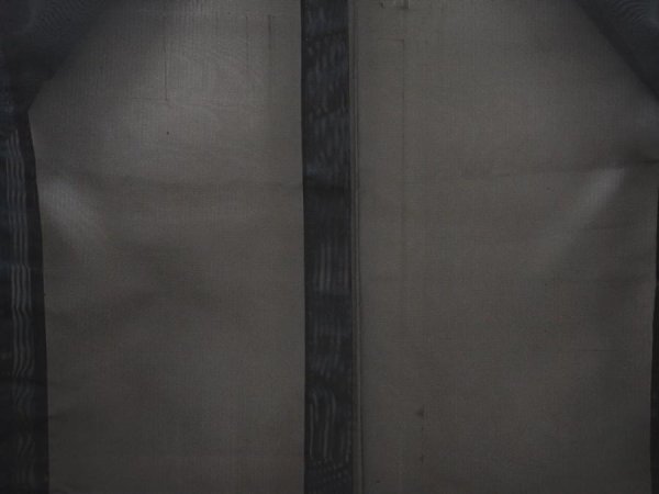 Photo3: 6915T03z210 Vintage Japanese Kimono Silk See through HAORI Plain Black (3)