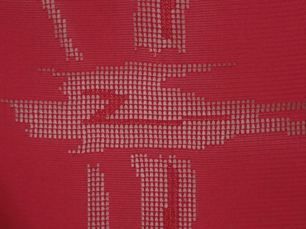 Photo4: 6915T04z280 Vintage Japanese Kimono Silk See through HAORI Tree Wine red (4)