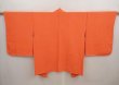Photo1: 6915T06z610 Vintage Japanese Kimono Silk HAORI Plum blossom Orangered (1)