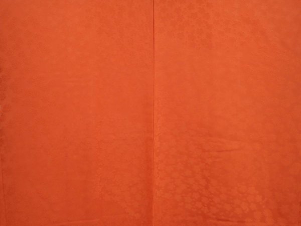 Photo3: 6915T06z610 Vintage Japanese Kimono Silk HAORI Plum blossom Orangered (3)