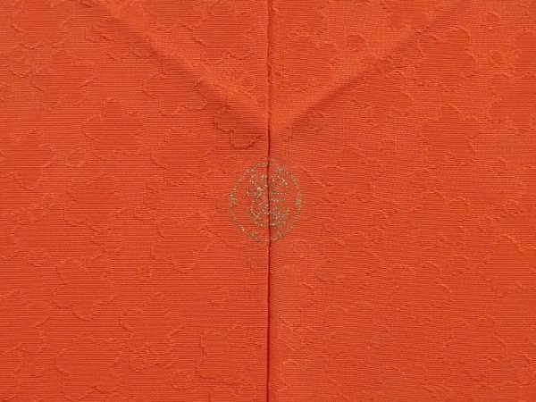 Photo5: 6915T06z610 Vintage Japanese Kimono Silk HAORI Plum blossom Orangered (5)