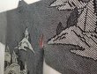Photo2: 6915T07z520 Vintage Japanese Kimono Silk SHIBORI HAORI Tower Black (2)