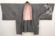 Photo5: 6915T07z520 Vintage Japanese Kimono Silk SHIBORI HAORI Tower Black (5)