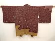 Photo1: 6915T09z630 Vintage Japanese Kimono Silk SHIBORI HAORI Chrysanthemum Brown (1)