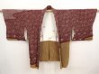 Photo5: 6915T09z630 Vintage Japanese Kimono Silk SHIBORI HAORI Chrysanthemum Brown (5)