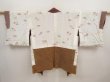 Photo6: 6915T09z630 Vintage Japanese Kimono Silk SHIBORI HAORI Chrysanthemum Brown (6)