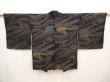Photo1: 6915T10z700 Vintage Japanese Kimono Silk HAORI Wave Black (1)