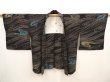Photo6: 6915T10z700 Vintage Japanese Kimono Silk HAORI Wave Black (6)