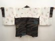 Photo7: 6915T10z700 Vintage Japanese Kimono Silk HAORI Wave Black (7)