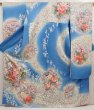Photo1: 6915T11z1090  Japanese Kimono Silk FURISODE Flowers Blue (1)