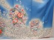 Photo7: 6915T11z1090  Japanese Kimono Silk FURISODE Flowers Blue (7)
