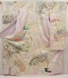 Photo1: 6915T12z1070 Vintage Japanese Kimono Silk FURISODE Crane Light purple (1)