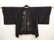 Photo6: 6916T01z330 Vintage Japanese Kimono Silk See through HAORI Ivy Black (6)
