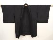 Photo6: 6916T02z280 Vintage Japanese Kimono Silk HAORI Flowers Black (6)