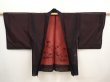 Photo5: 6916T03z250 Vintage Japanese Kimono Silk See through HAORI Flowers Black (5)