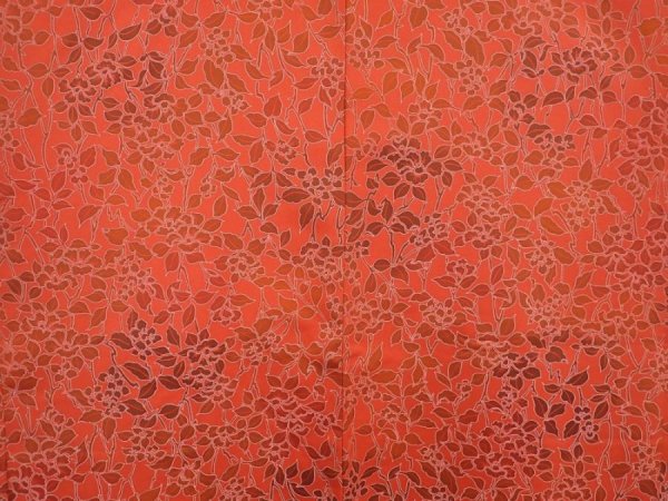 Photo3: 6916T04z560 Vintage Japanese Kimono Silk HAORI Flower Dark salmon (3)