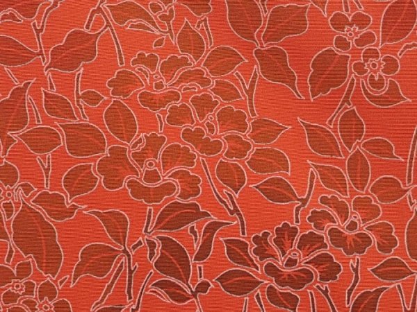 Photo4: 6916T04z560 Vintage Japanese Kimono Silk HAORI Flower Dark salmon (4)