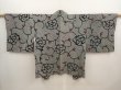 Photo1: 6916T05z460 Vintage Japanese Kimono Silk SHIBORI HAORI Flower Black (1)