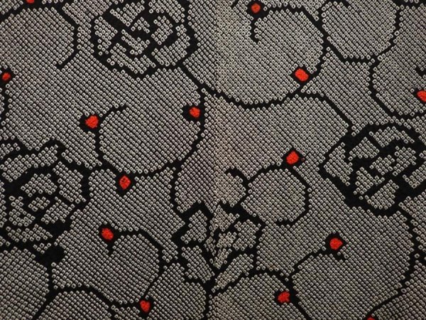Photo3: 6916T05z460 Vintage Japanese Kimono Silk SHIBORI HAORI Flower Black (3)