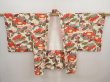 Photo6: 6916T06z520 Vintage Japanese Kimono Silk HAORI Camellia Light cream (6)