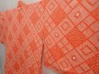 Photo2: 6916T07z640 Vintage Japanese Kimono Silk SHIBORI HAORI  Orangered (2)