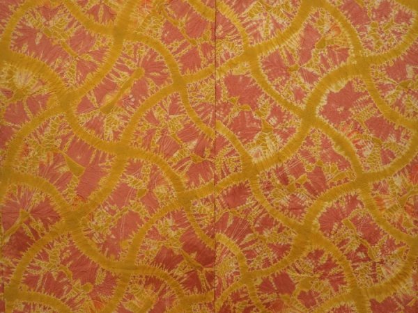 Photo3: 6916T08z520 Vintage Japanese Kimono Silk HAORI  Dark coral (3)