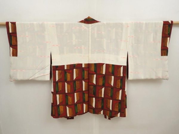Photo6: 6916T09z590 Vintage Japanese Kimono Silk HAORI  Brown (6)