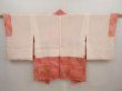 Photo6: 6916T10z420 Vintage Japanese Kimono Silk SHIBORI HAORI Flower Red-Pink (6)