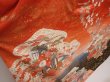 Photo3: 6916T12z1140  Japanese Kimono Silk FURISODE Flowers Dark red (3)