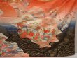 Photo7: 6916T12z1140  Japanese Kimono Silk FURISODE Flowers Dark red (7)
