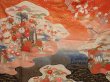 Photo8: 6916T12z1140  Japanese Kimono Silk FURISODE Flowers Dark red (8)