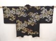 Photo1: 6917T01z640 Vintage Japanese Kimono Silk HAORI Cloud Black (1)