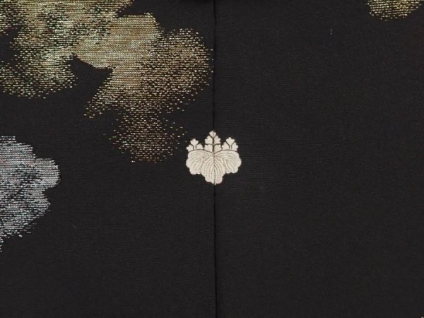 Photo5: 6917T01z640 Vintage Japanese Kimono Silk HAORI Cloud Black (5)