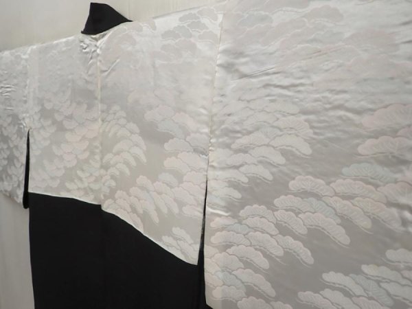 Photo8: 6917T01z640 Vintage Japanese Kimono Silk HAORI Cloud Black (8)