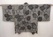 Photo1: 6917T02z550 Vintage Japanese Kimono Silk SHIBORI HAORI Chrysanthemum Black (1)