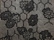 Photo3: 6917T02z550 Vintage Japanese Kimono Silk SHIBORI HAORI Chrysanthemum Black (3)