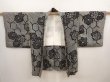 Photo5: 6917T02z550 Vintage Japanese Kimono Silk SHIBORI HAORI Chrysanthemum Black (5)