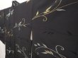 Photo2: 6917T03z640 Vintage Japanese Kimono Silk HAORI Leaf Black (2)