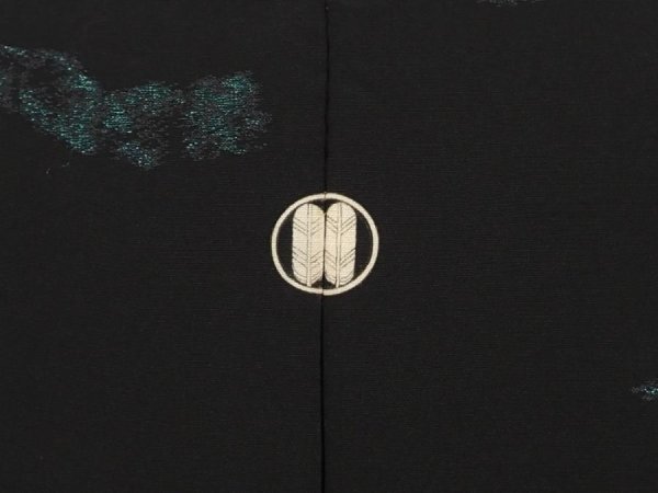 Photo5: 6917T05z740 Vintage Japanese Kimono Silk HAORI  Black (5)